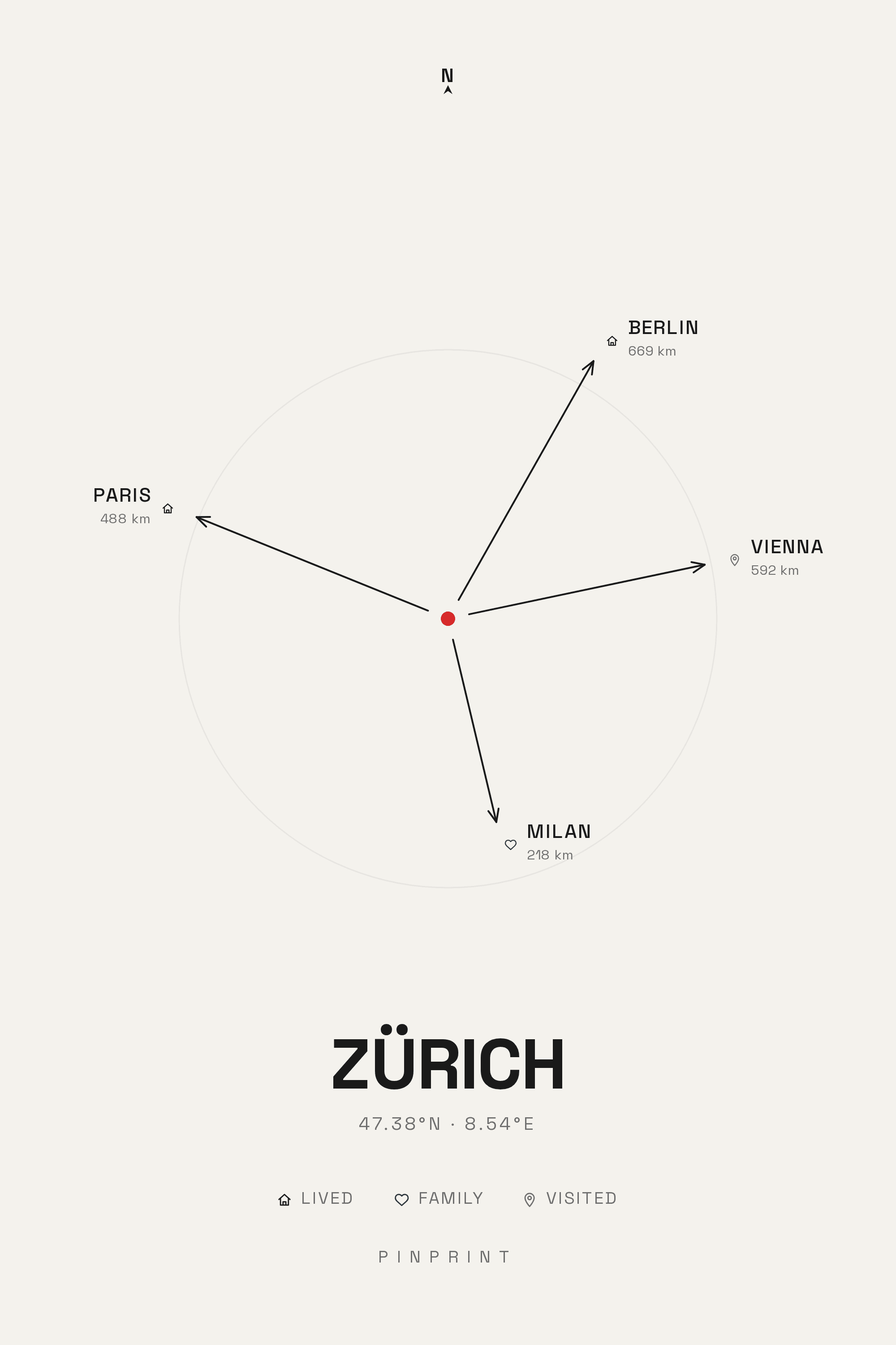 Swiss Editorial style Heartbound Maps